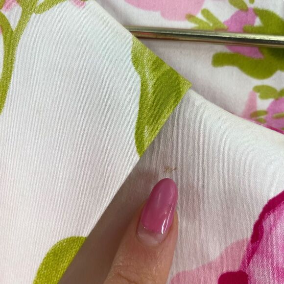 Sara Campbell Ruffled Collar Sheath Dress Size 8 Pink Garden Print Knee Length - Picture 8 of 8